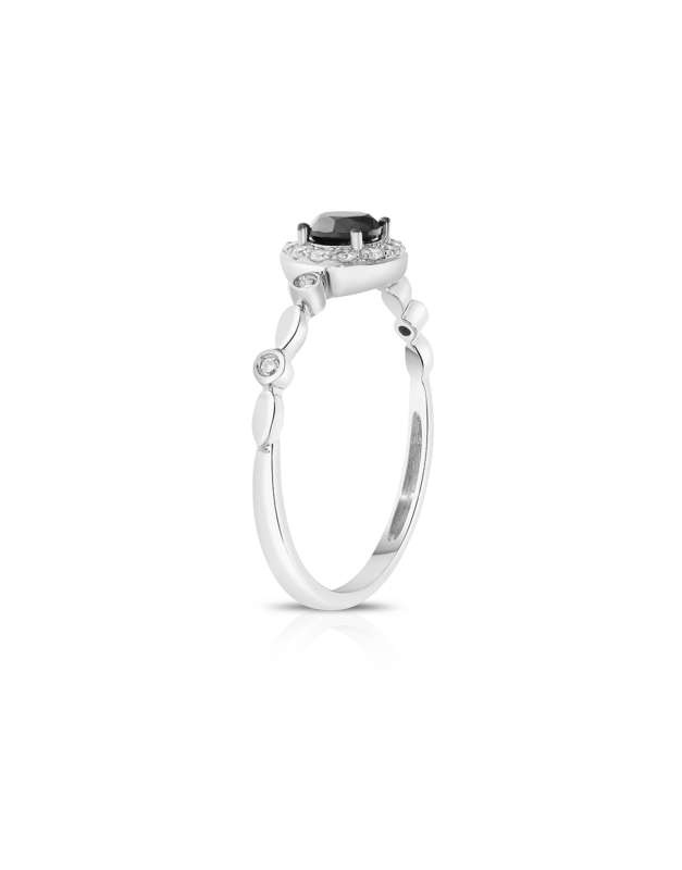 inel de logodna Vida din aur 18 kt halo cu diamant negru 71535Q-LD8WT