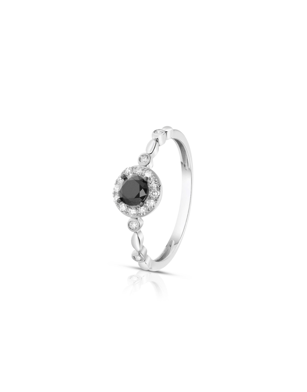 inel de logodna Vida din aur 18 kt halo cu diamant negru 71535Q-LD8WT