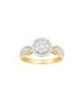 inel de logodna aur 14 kt bouquet pave cu diamante Q19375