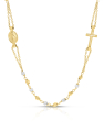 colier aur 14 kt rosario bicolor FR095-CL3-YW