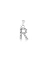 pandantiv argint 925 litera R si cubic zirconia BB41CI-RH-W-R