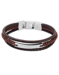 Fossil Drew Brown Leather Multi Strand 