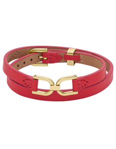 Fossil Heritage D Link red leather 