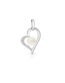 pandantiv argint 925 inima cu perla de cultura si cubic zirconia PS7279PE-WH
