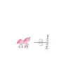 cercei Maribelle argint stud cu unicorn roz GD032-OR-RH-P