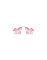 cercei Maribelle argint stud cu unicorn roz GD032-OR-RH-P