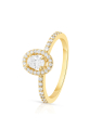 inel de logodna aur 14 kt halo pave cu diamante RG103892-30-214-Y