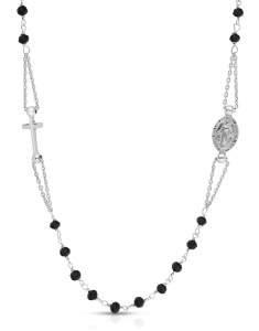 argint 925 rosario cruce cu icoana si cristale 