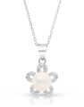 colier argint 925 floare cu perla si cubic zirconia YE929-CH-W