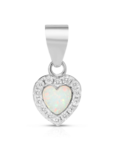 argint 925 inima cu opal si cubic zirconia 