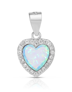argint 925 inima cu opal si cubic zirconia 