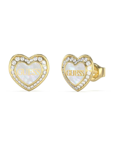 Guess Amami stud inima cu cristale si Mother of Pearl 