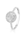 inel de logodna aur 18 kt bouquet pave cu diamante SR1693-W