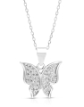 colier argint 925 fluture si cubic zirconia GS8591-CH-W