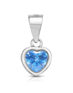 argint 925 inima si cubic zirconia albastru 