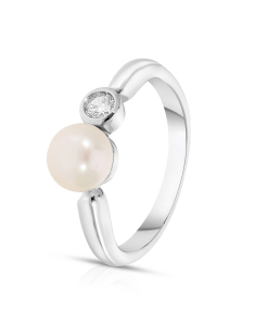 argint 925 cu perla de cultura si cubic zirconia 